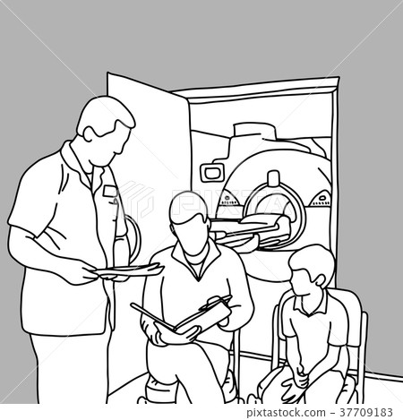 male doctor asking the parent to put signature 37709183