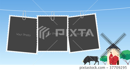 Collage of photo frames vector illustration 37709295