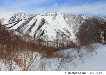 I look at Shirage Gate and the direction of Ashigatake from Ichino Kurasawa in winter I look at Shirage Gate and the direction of Ashigatake from Ichino Kurasawa in winter 37709395