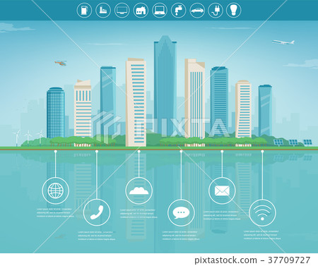 City infographic. Modern city with infographic City infographic. Modern city with infographic 37709727