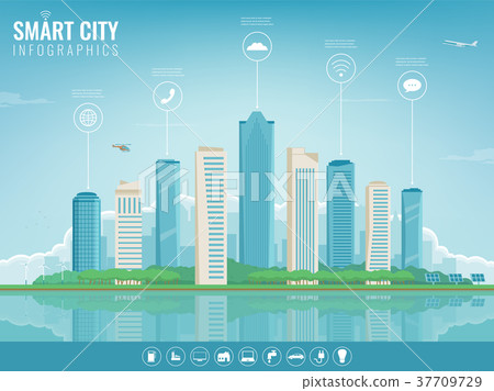 City infographic. Modern city with infographic City infographic. Modern city with infographic 37709729