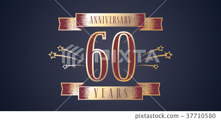 60 years anniversary celebration vector icon, logo 60 years anniversary celebration vector icon, logo 37710580