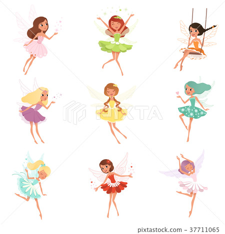 Collection of little fairies. Magical creatures 37711065