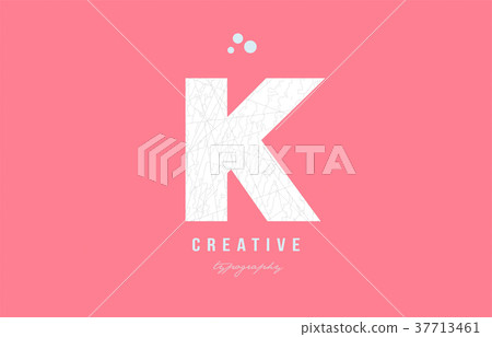 k  pink white  alphabet letter logo icon design 37713461