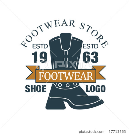 Footwear store, shoe logo, estd 1963, vintage 37713563