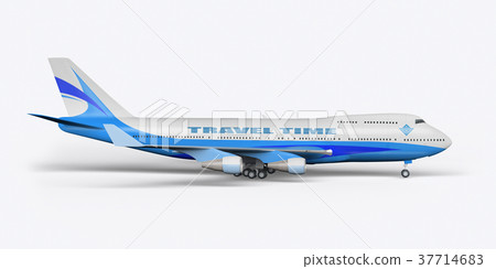 Passenger plane 3D render on a white background - Stock Illustration ...