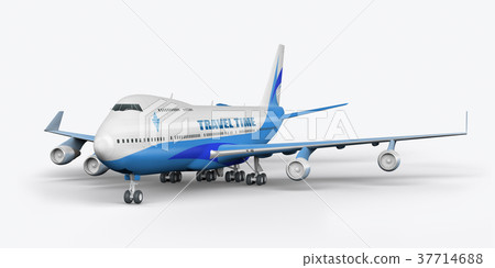 Passenger plane 3D render on a white background - Stock Illustration ...