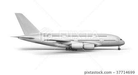 Passenger plane 3D render on a white background - Stock Illustration ...