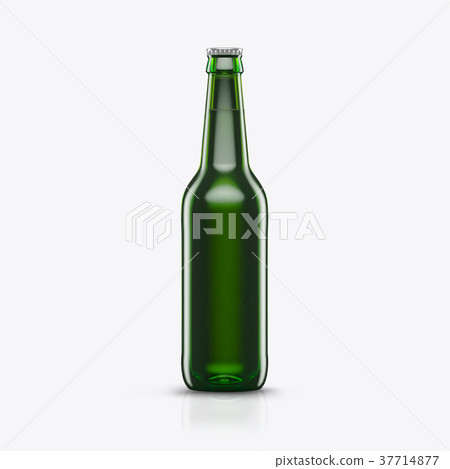3D render beer bottle green on a white background 37714877