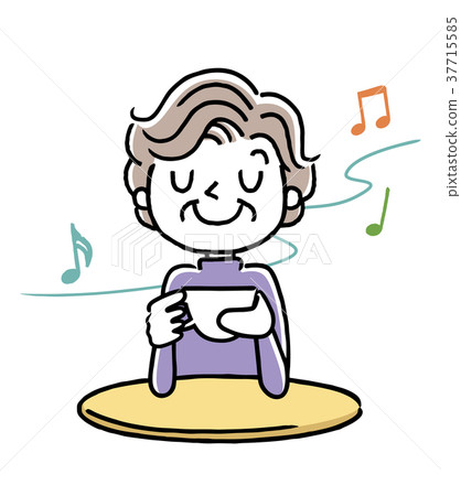 高級女士：放鬆，喝咖啡 37715585