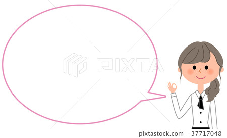 Cafe staff who make OK sign Speech Cafe staff who make OK sign Speech 37717048