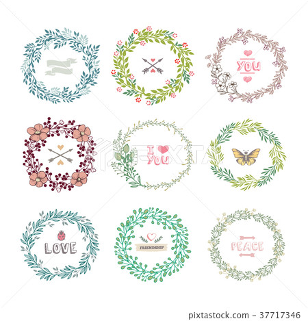 Set of colorful wreath 37717346