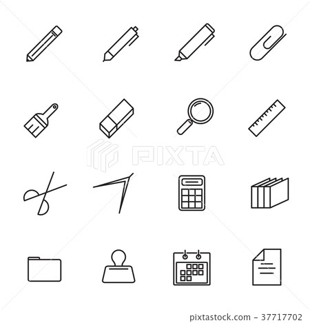 Stationery thin line icon vector. Back to school Stationery thin line icon vector. Back to school 37717702