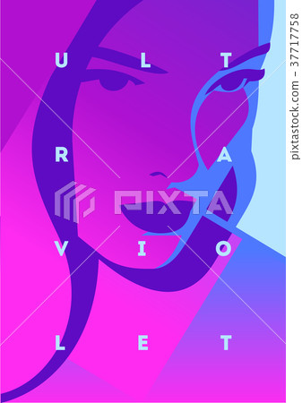 Fashion portrait of a model girl and neon light Fashion portrait of a model girl and neon light 37717758