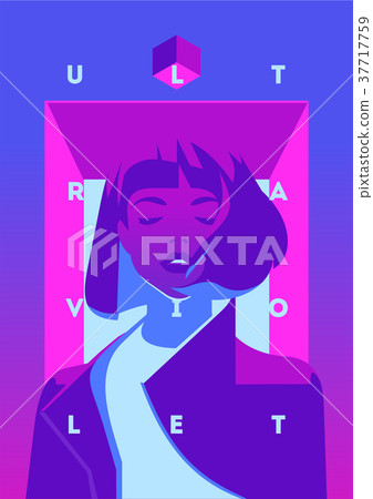 Fashion portrait of a model girl and neon light Fashion portrait of a model girl and neon light 37717759