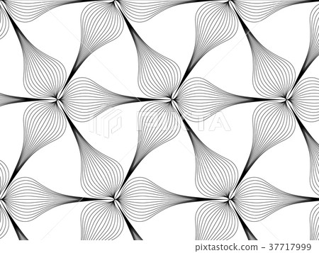 repeating linear abstract leaves vector pattern, repeating linear abstract leaves vector pattern, 37717999