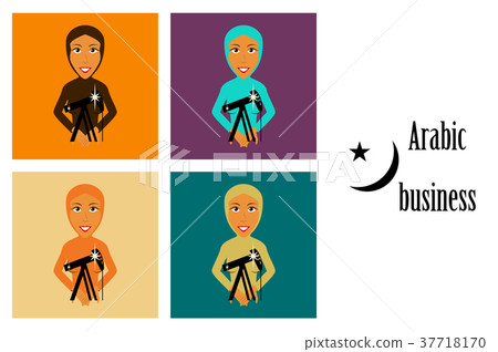 assembly of flat icons on theme Arabic business assembly of flat icons on theme Arabic business 37718170
