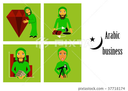assembly of flat icons on theme Arabic business assembly of flat icons on theme Arabic business 37718174