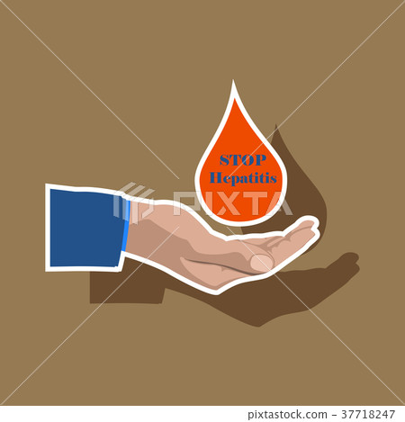 paper sticker on theme world hepatitis day . drop paper sticker on theme world hepatitis day . drop 37718247
