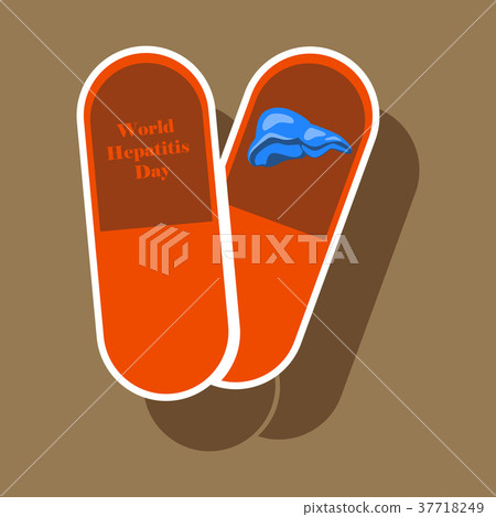 paper sticker on theme world hepatitis day . pills paper sticker on theme world hepatitis day . pills 37718249