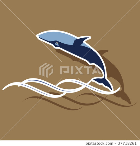 paper sticker on theme Save whales . jumping whale 37718261