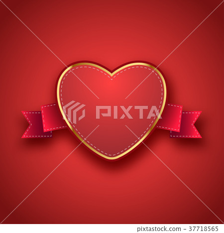 Label, tag, ribbon with Valentine's day. 37718565