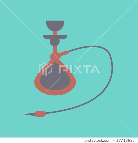 flat icon on stylish background Eastern hookah flat icon on stylish background Eastern hookah 37718653