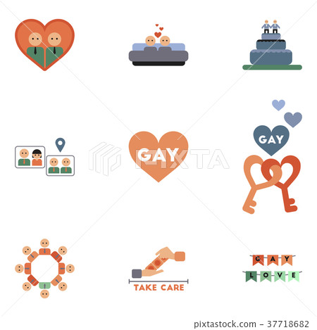 assembly flat icons gay relationships 37718682