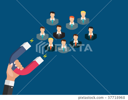 Business concept of hand hold magnet attract 37718968