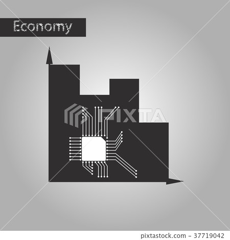 black and white style icon Microchip chart black and white style icon Microchip chart 37719042