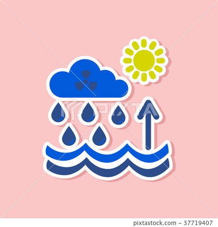 paper sticker on stylish background of Radioactive 37719407