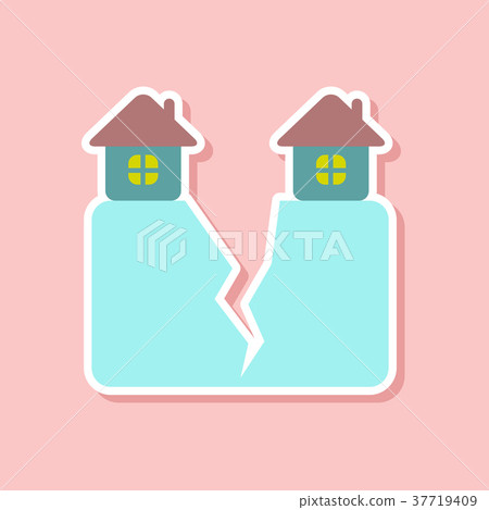 paper sticker on stylish background of house - Stock Illustration ...