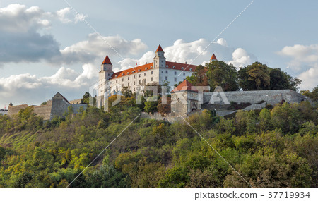 Bratislava Castle at sunset, Slovakia. 37719934