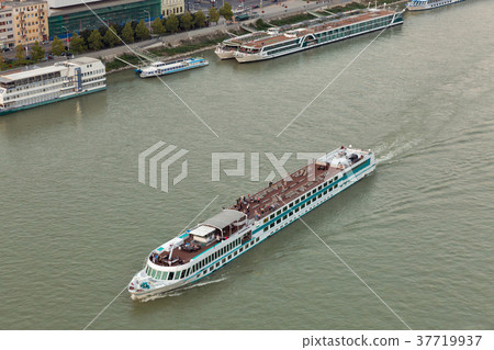 Cityscape of Bratislava with a passenger ship. Cityscape of Bratislava with a passenger ship. 37719937