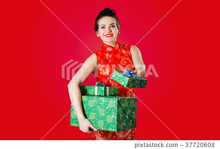 Beauty woman smiles with gifts #3 Beauty woman smiles with gifts #3 37720608