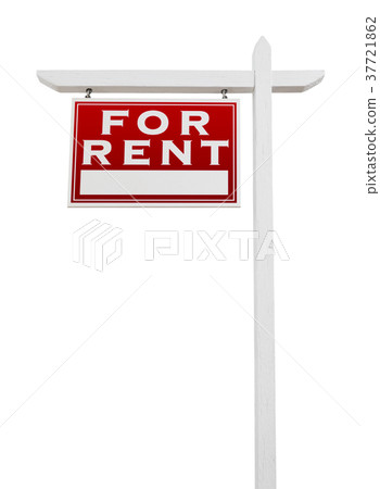 Left Facing For Rent Sign Isolated on White Left Facing For Rent Sign Isolated on White 37721862