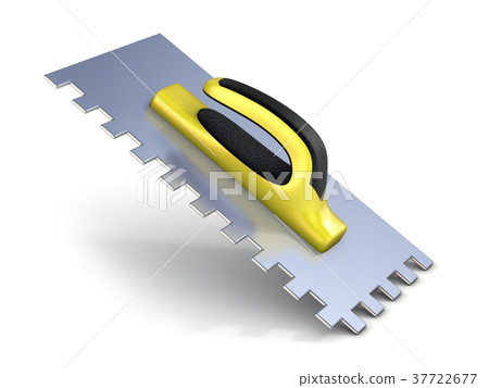 Finishing trowel yellow black rubber handle 3D 37722677