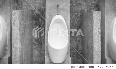 White Urinal Men in Public Toilet Concrete Wall White Urinal Men in Public Toilet Concrete Wall 37723067