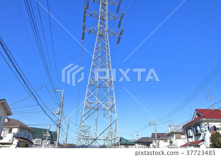 Transmission tower in a residential area Tokyo 37723485