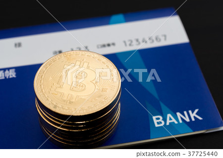 虛擬貨幣的圖像·位硬幣和存摺 37725440