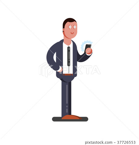 Man seeing something exsiting in his phone 37726553