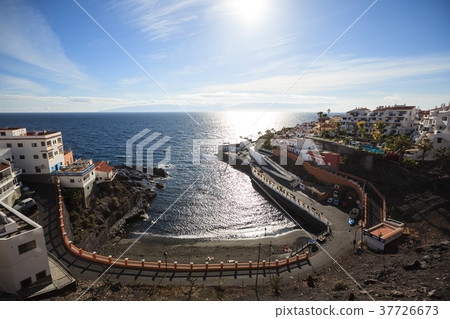 Arial view of Puerto de Santiago sea port and Arial view of Puerto de Santiago sea port and 37726673