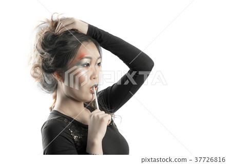 portrait of an Asian business woman isolated portrait of an Asian business woman isolated 37726816