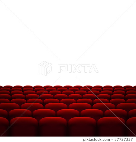 Rows of red cinema or theater seats isolated on Rows of red cinema or theater seats isolated on 37727337