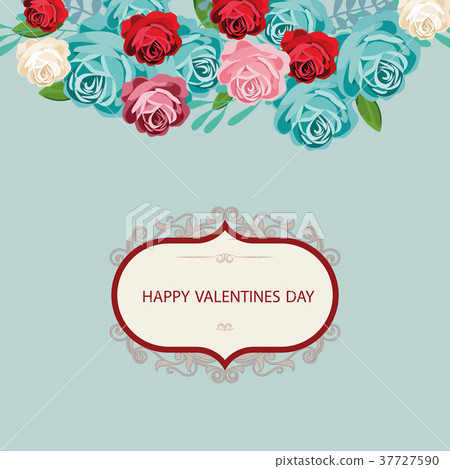 Greeting card for Valentine's Day in a beautiful Greeting card for Valentine's Day in a beautiful 37727590