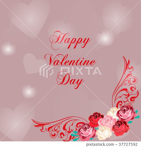 Greeting card for Valentine's Day. Background with Greeting card for Valentine's Day. Background with 37727592