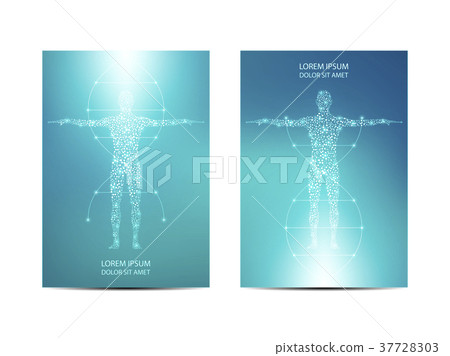 Cover or poster design with human body background 37728303
