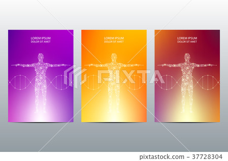 Cover or poster design with human body background Cover or poster design with human body background 37728304