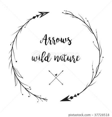 Arrow hand drawn set. Vector boho style arrows Arrow hand drawn set. Vector boho style arrows 37728518
