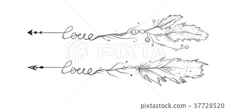 hand draw Arrow set. Vector love lettering arrows  37728520